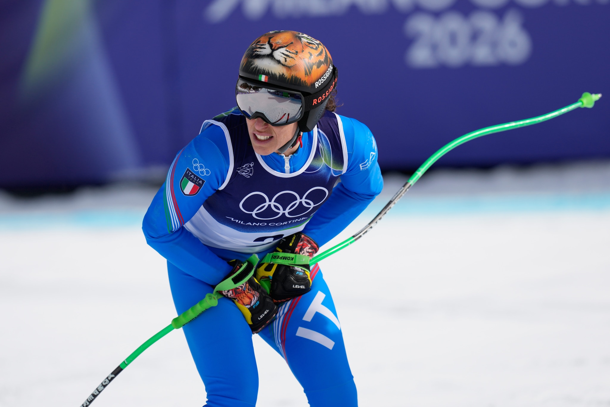 Brignone durante la prova.