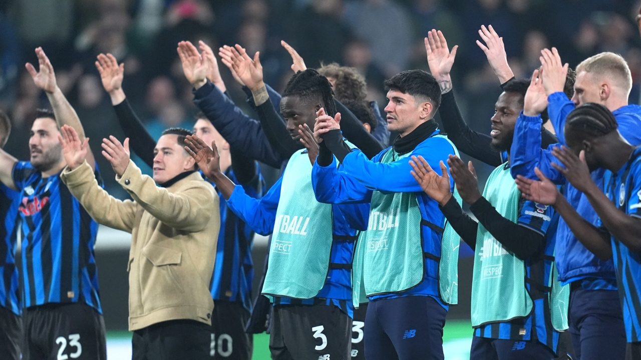 La festa dopo il passaggio del turno in Champions League.