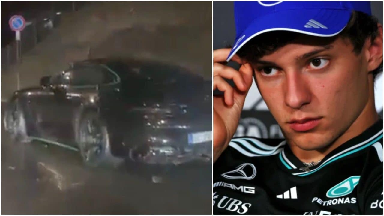 Incidente stradale per Kimi Antonelli prima dei test F1: l'auto finisce contro un muro, ne esce illeso