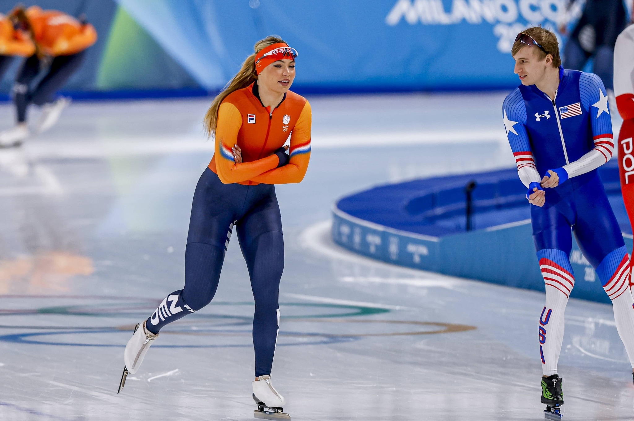 Jutta Leerdam in allenamento al Milano Speed Skating Stadium