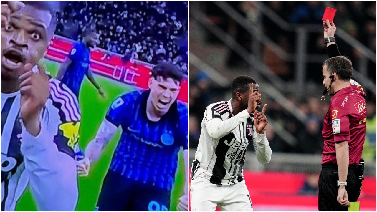 L'esultanza antisportiva di Bastoni per aver fatto espellere Kalulu: l'arbitro ha abboccato