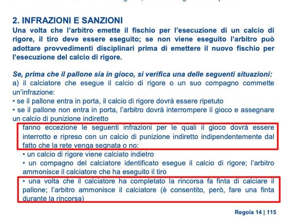 La parte della Regola 14 che disciplina la situazione verificatasi in Rochdale–Scunthorpe