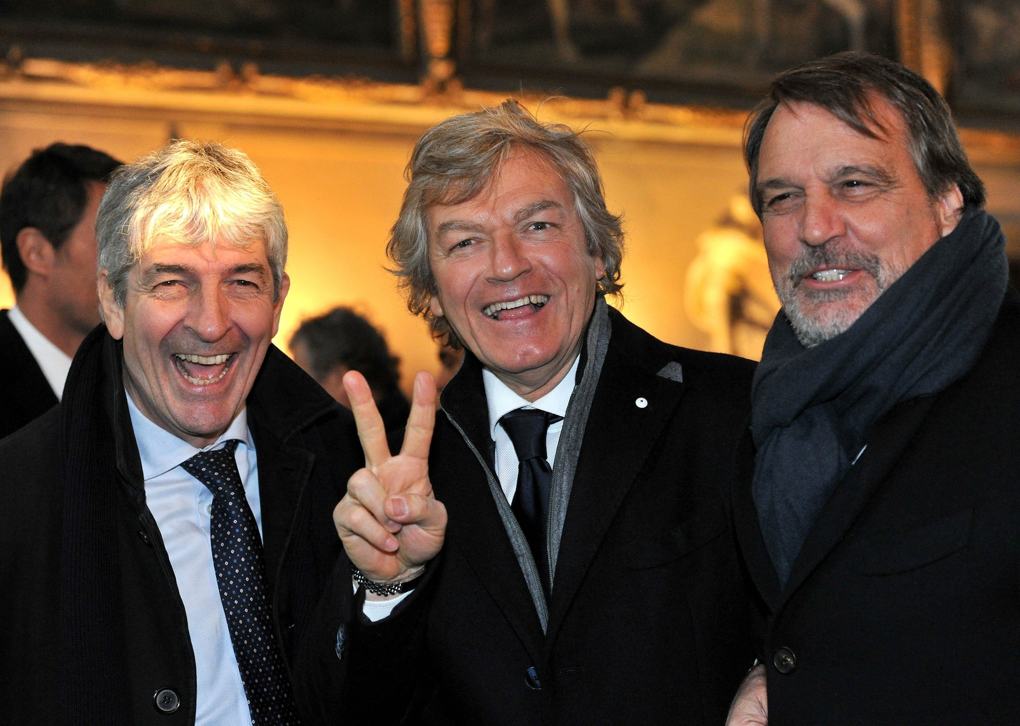 Marco Tardelli (a destra) accanto a Paolo Rossi e a Giancarlo Antognoni.