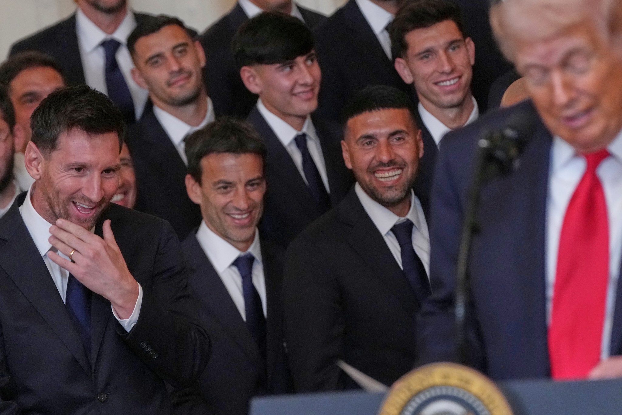 Leo Messi con l’Inter Miami alla Casa Bianca con il Presidente Trump.