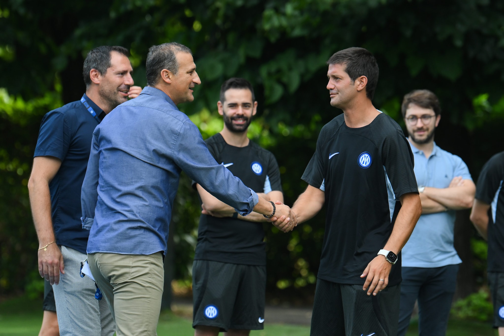 Massimo Tarantino con Cristian Chivu all’Inter.
