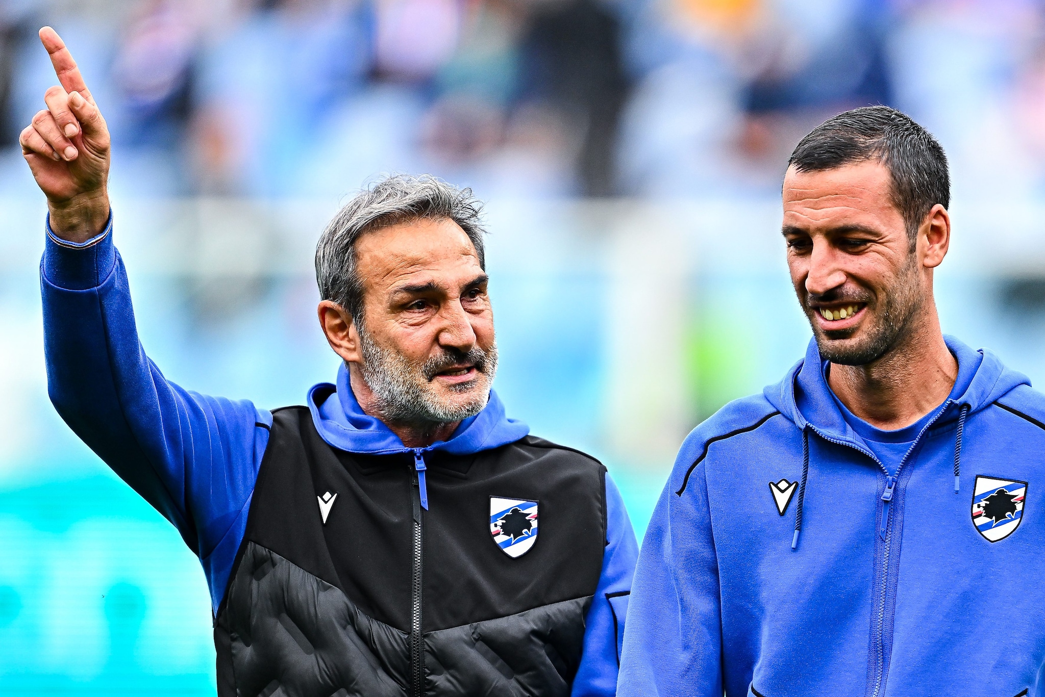 Gregucci in campo con Foti.