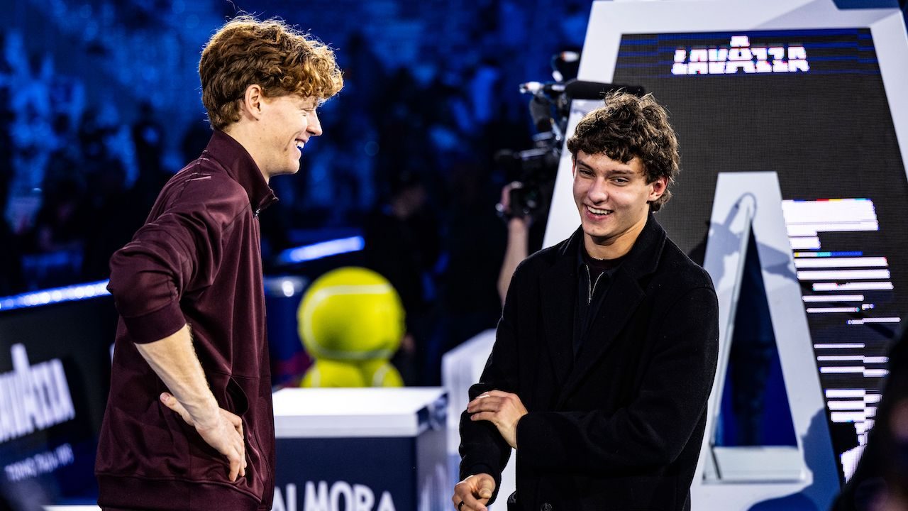 Sinner e Antonelli durante l’incontro alle ATP Finals