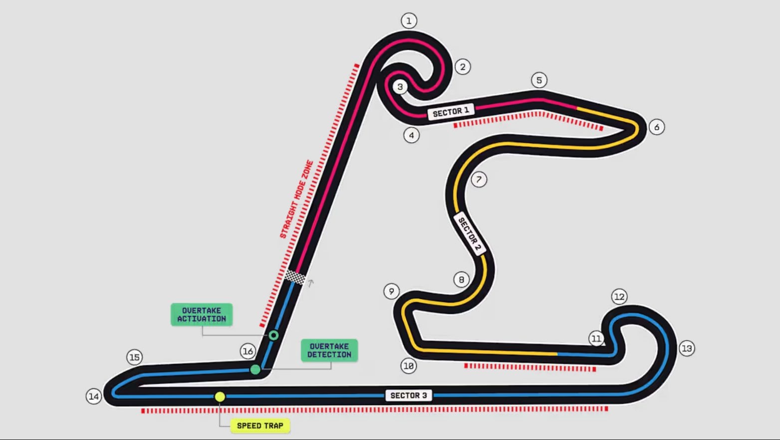 La mappa del circuito di Shanghai su cui oggi si disputano le Qualifiche Sprint del GP della Cina della Formula 1 2026.