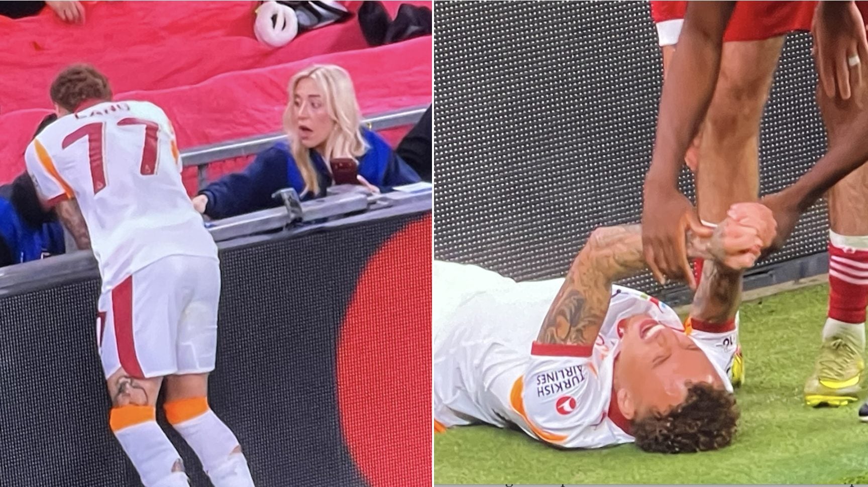 Noa Lang contro i tabelloni, gravissimo infortunio al dito: esce con l'ossigeno e finisce in ospedale