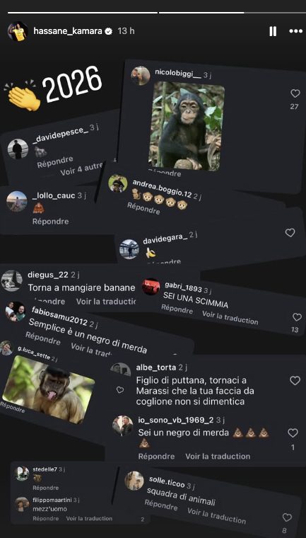 Gli insulti razzisti rivolti a Kamara