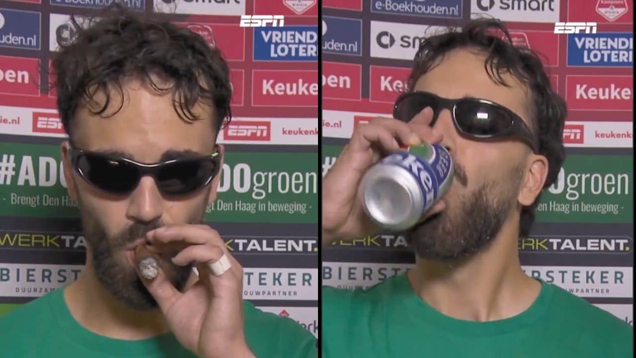 Diogo Tomas col sigaro e la birra in tv per la promozione dell’ADO Den Haag: "Sono quello che sono"