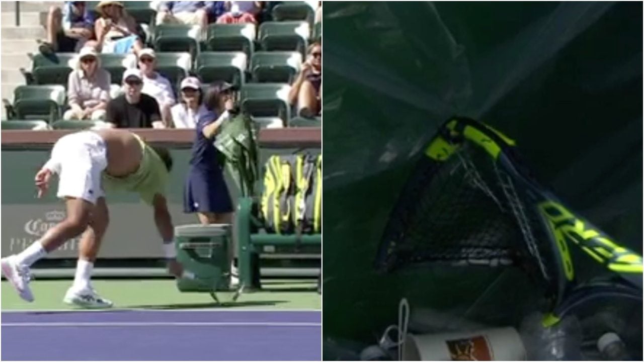 Arthur Fils si sfoga a Indian Wells: distrugge la racchetta, che finisce subito nella spazzatura