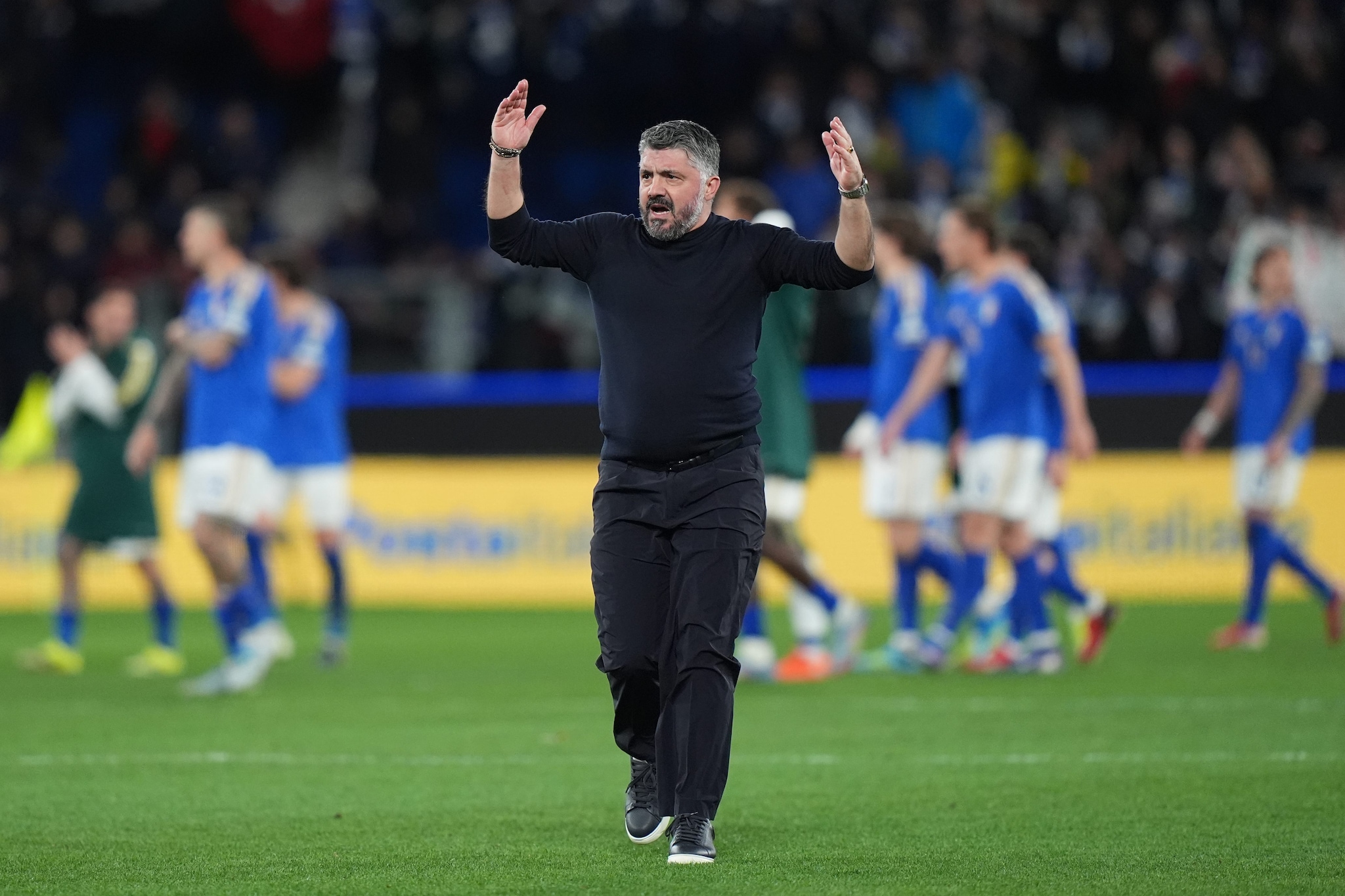 Il CT Gennaro Gattuso entusiasta per la vittoria dell’Italia contro l’Irlanda del Nord