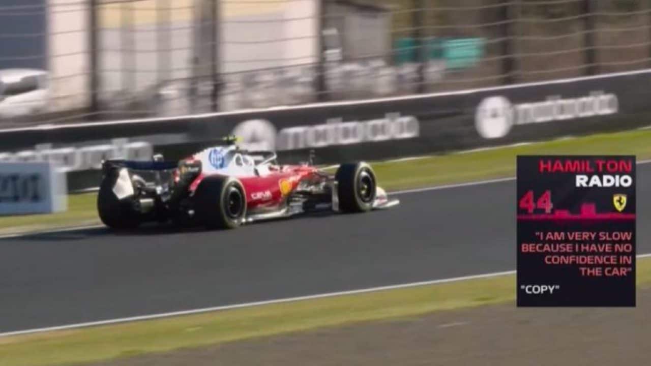 Hamilton allarma la Ferrari in radio durante le prove libere in Giappone: "Non mi fido della macchina"