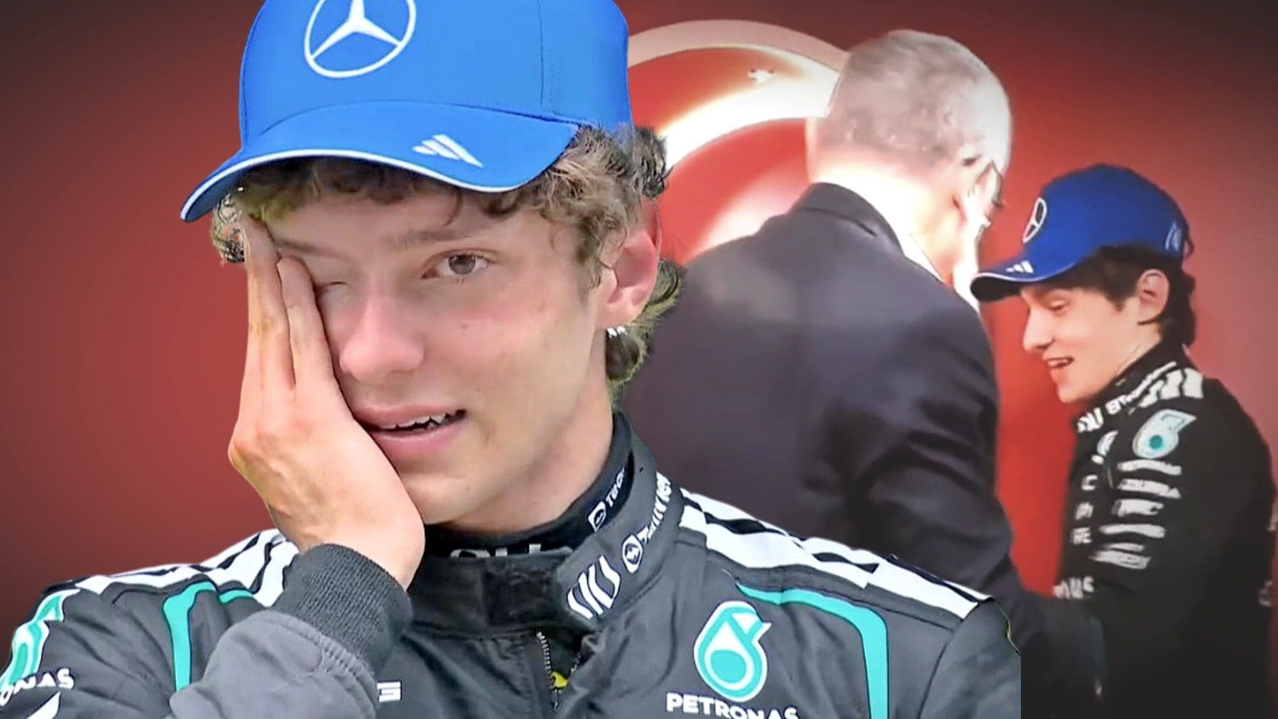 Kimi Antonelli piange per la prima vittoria F1, nel retropodio confessa: "Me la stavo facendo sotto"