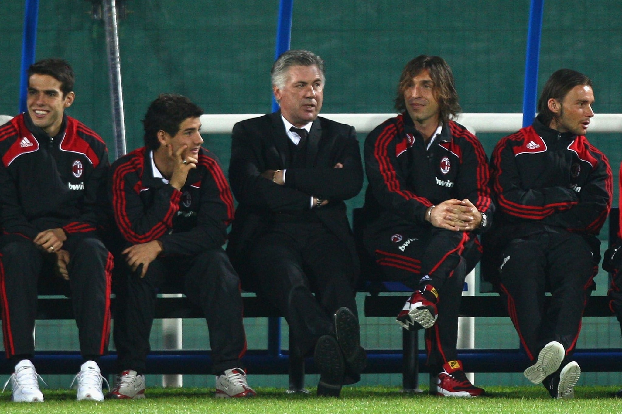 Alexandre Pato al Milan con Ancelotti, Kakà, Pirlo e Jankulovski