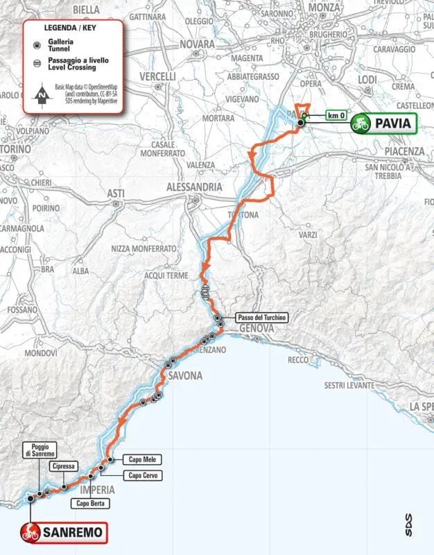 La planimetria dell’edizione 2026, su un percorso classico e inalterato