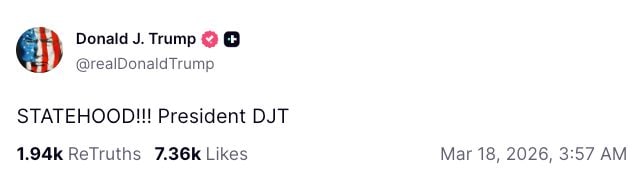 L’ultimo post di Trump su Truth