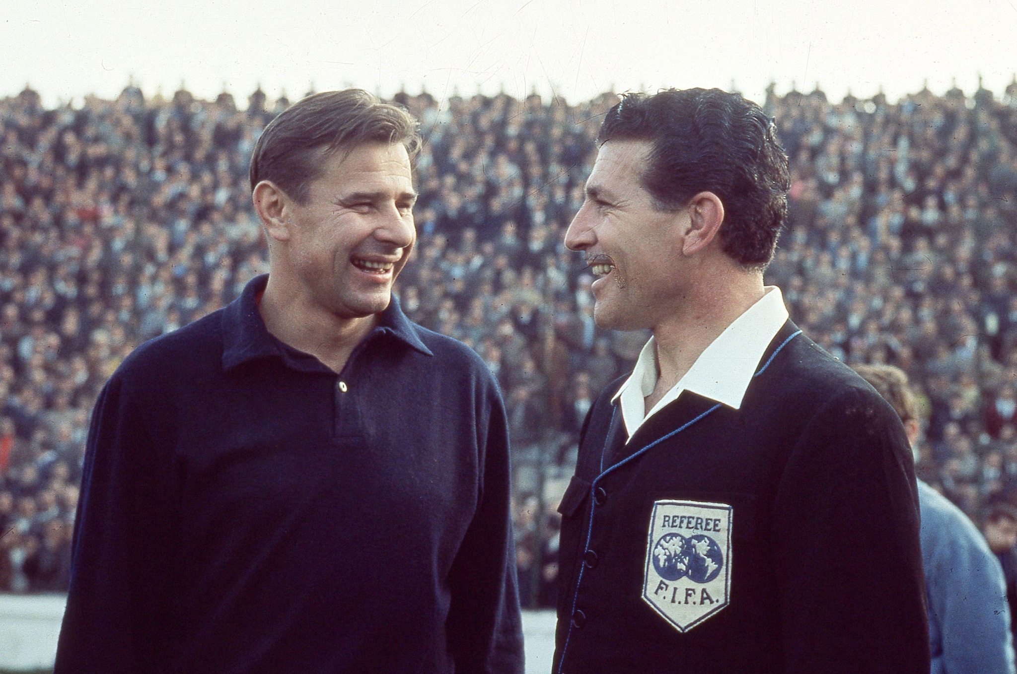 Rosario Lo Bello con Lev Yashin, unico portiere a vincere il Pallone d’Oro