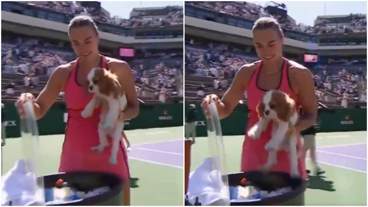 Aryna Sabalenka vince Indian Wells e mette il suo cucciolo di cane nel bidone del ghiaccio