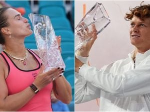 Aryna Sabalenka esulta per Sinner dopo che al Miami Open il loro destino si è intrecciato ancora