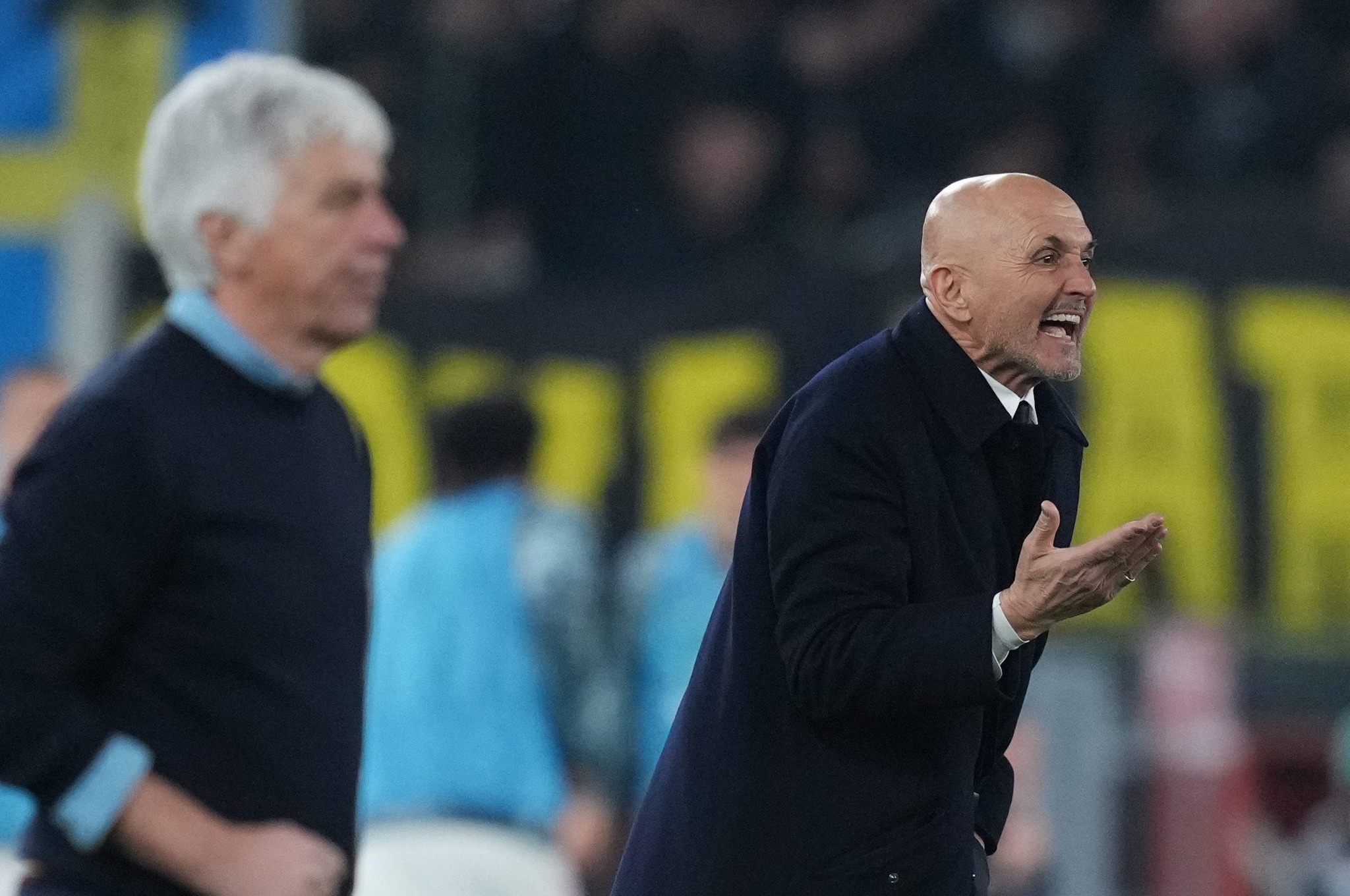 Luciano Spalletti a bordo campo con Gian Piero Gasperini durante Roma–Juventus