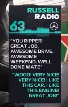 Il team radio di Russell al termine del GP d’Australia: "Amo questa macchina! Amo questo motore!"