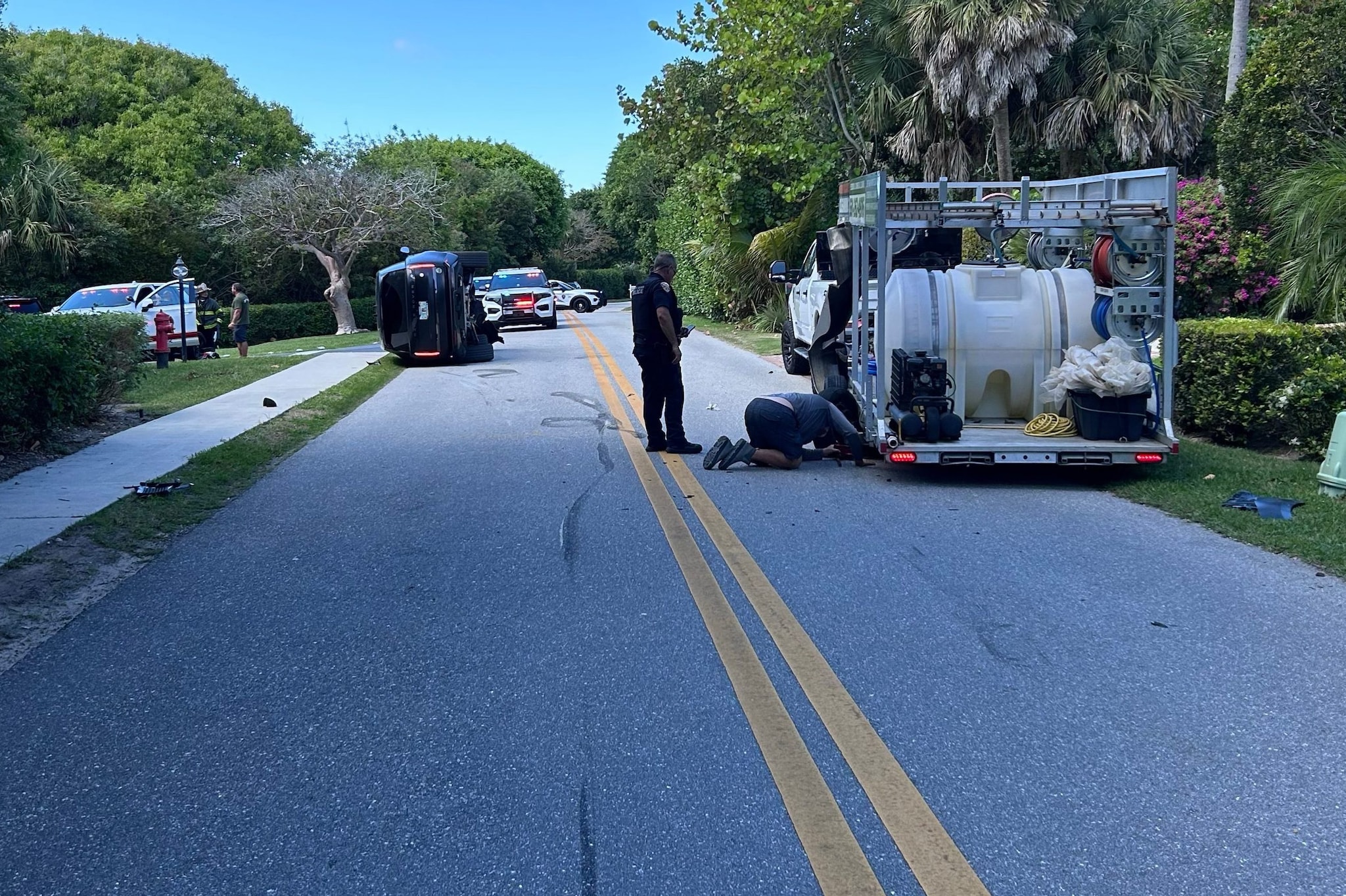 La scena dell’incidente di Tiger Woods