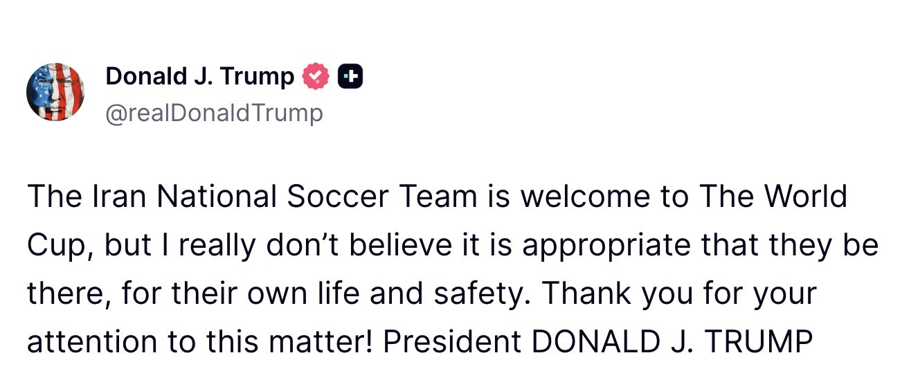 Il messaggio pubblicato da Trump su Truth