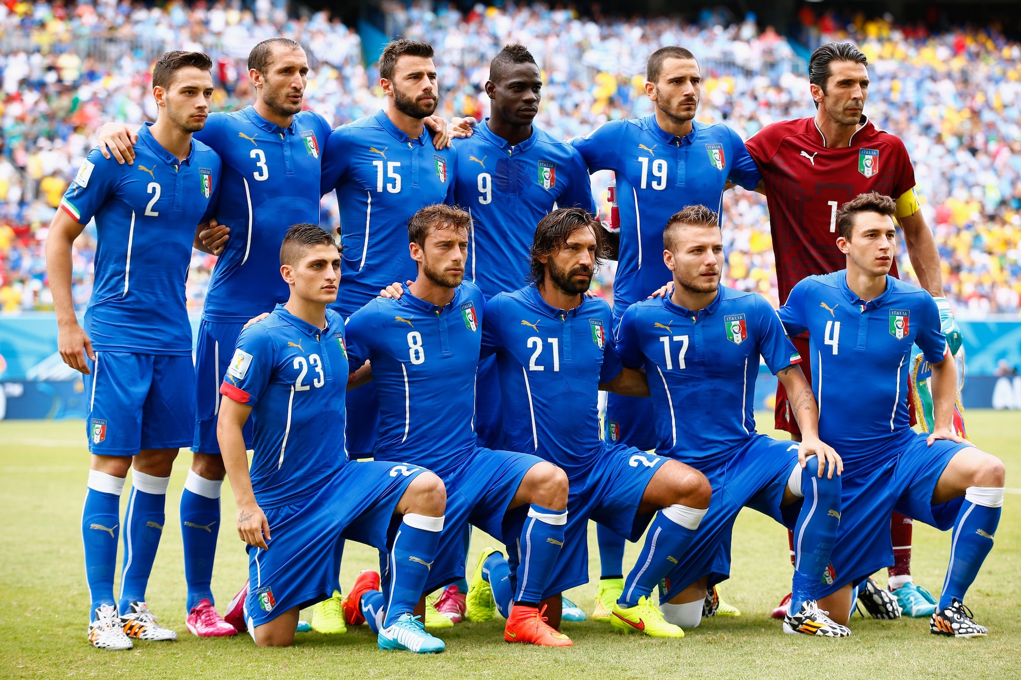 Una formazione dell’Italia scesa in campo ai Mondiali del 2014.