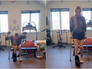 Lindsey Vonn torna a camminare dopo la caduta alle Olimpiadi: mostra i primi passi con le stampelle