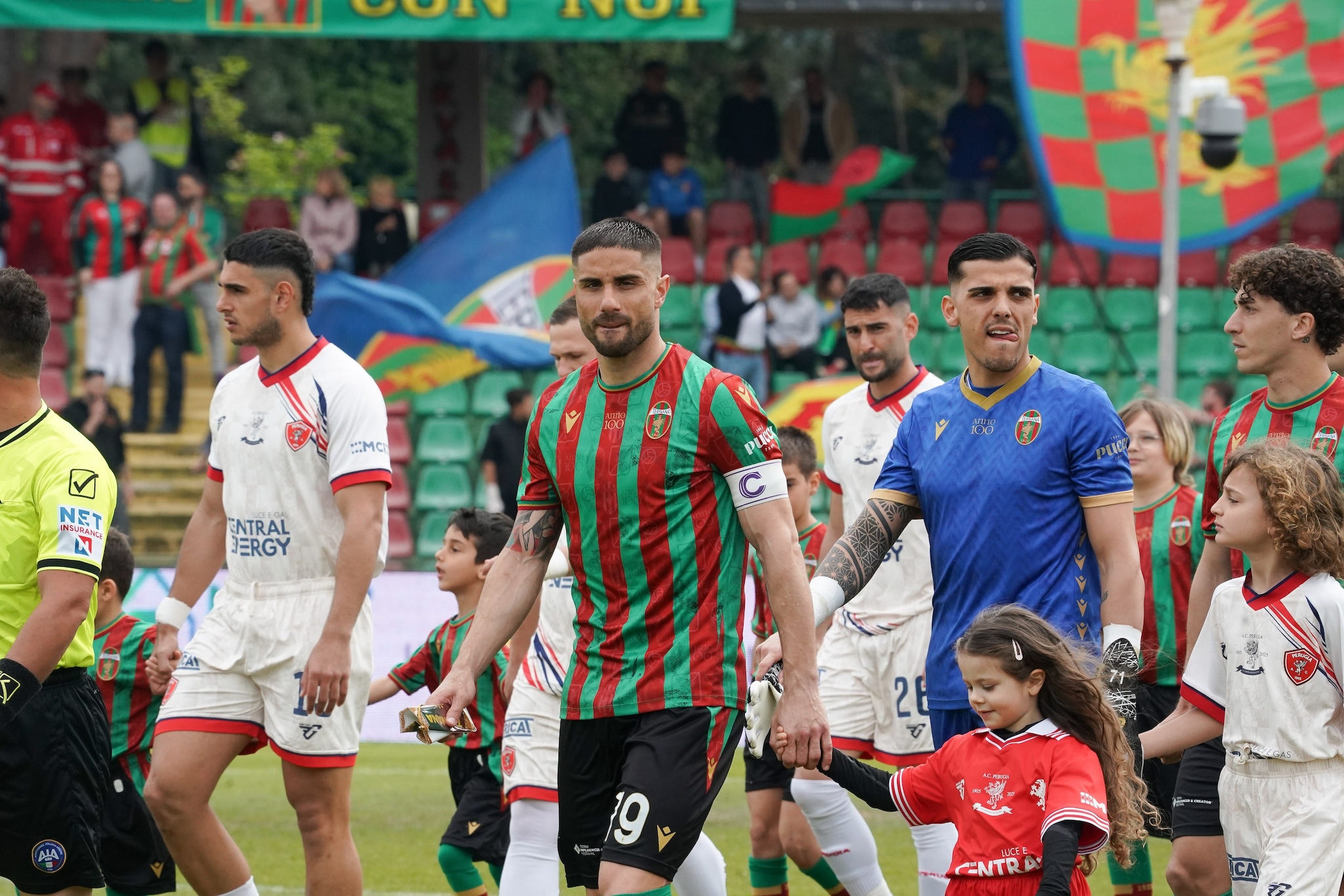 Un momento dell’ultima sfida di campionato della Ternana giocata contro il Perugia.