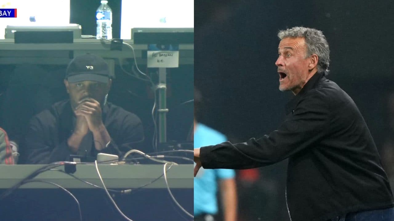 I due tecnici hanno assistito alla gara da due postazioni differenti: Kompany in tribuna, per squalifica, Luis Enrique da bordo campo