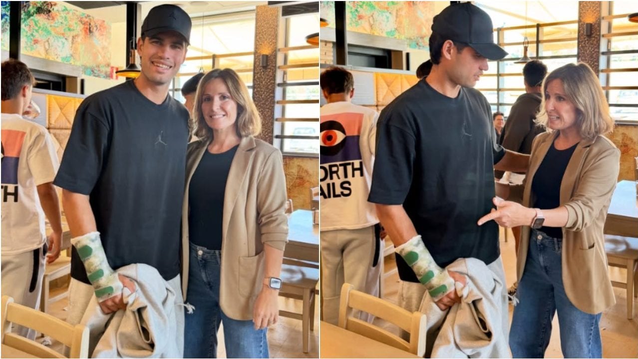 La foto di Alcaraz col tutore al braccio diventa virale: dubbi su Roma e Roland Garros