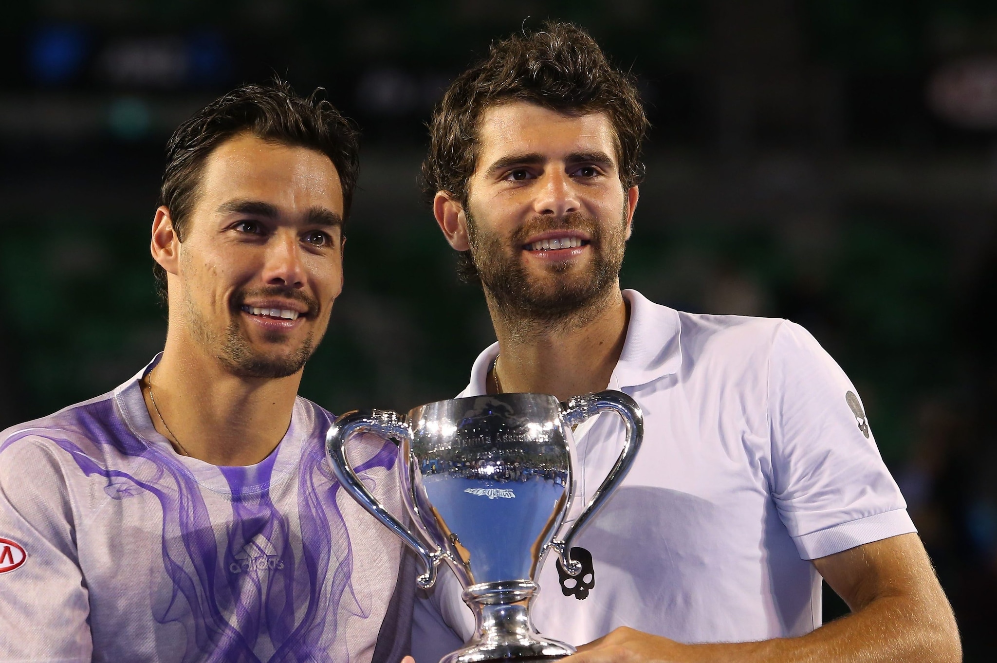 Bolelli e Fognini nel gennaio 2015 col trofeo dell’Australian Open