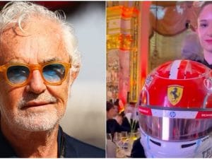 Briatore compra all’asta un casco di Leclerc mentre è a cena con lui: “Chi offre più di 120mila?”