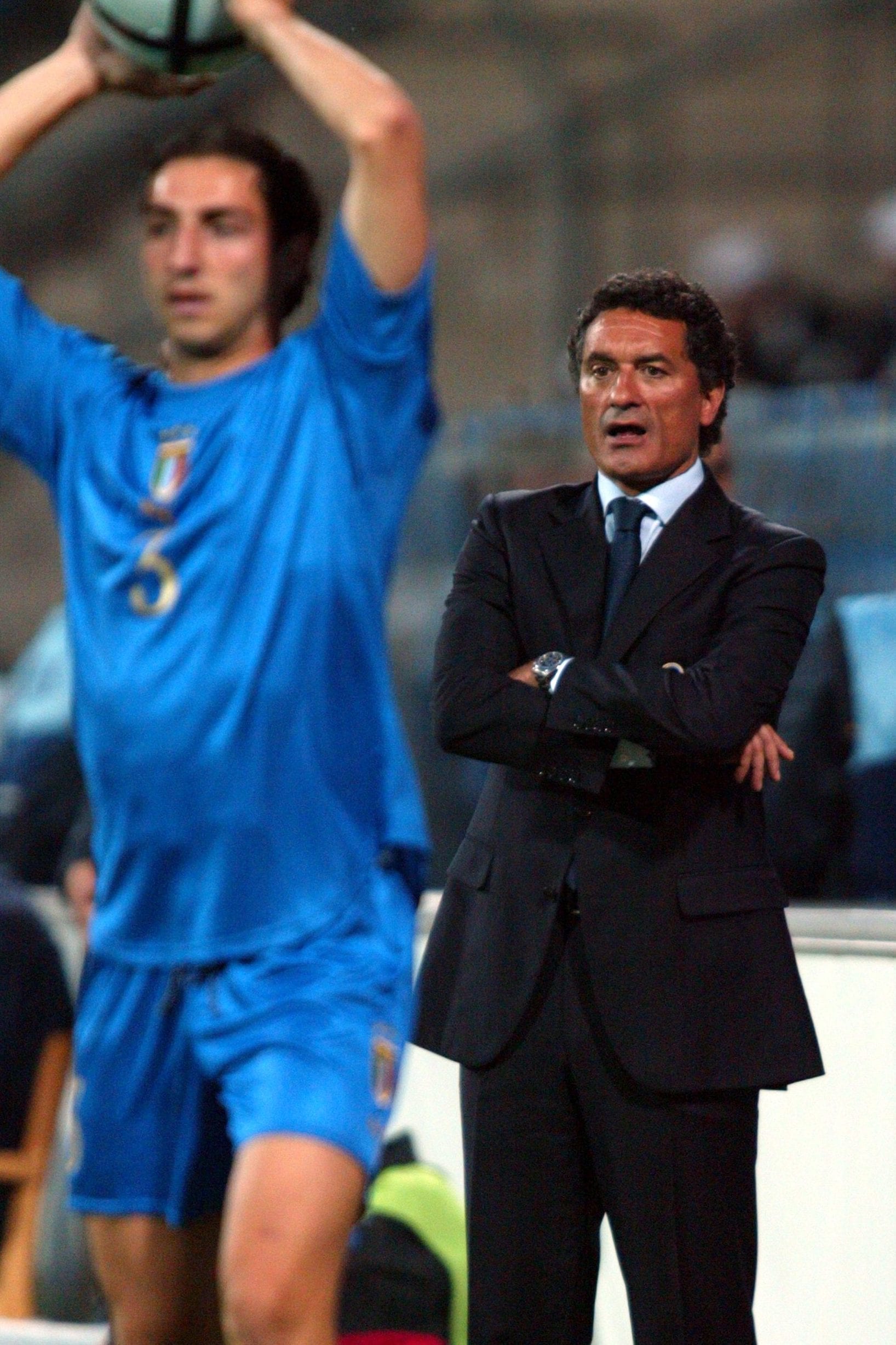 L’ex ct durante un match della Nazionale azzurra Under 21.