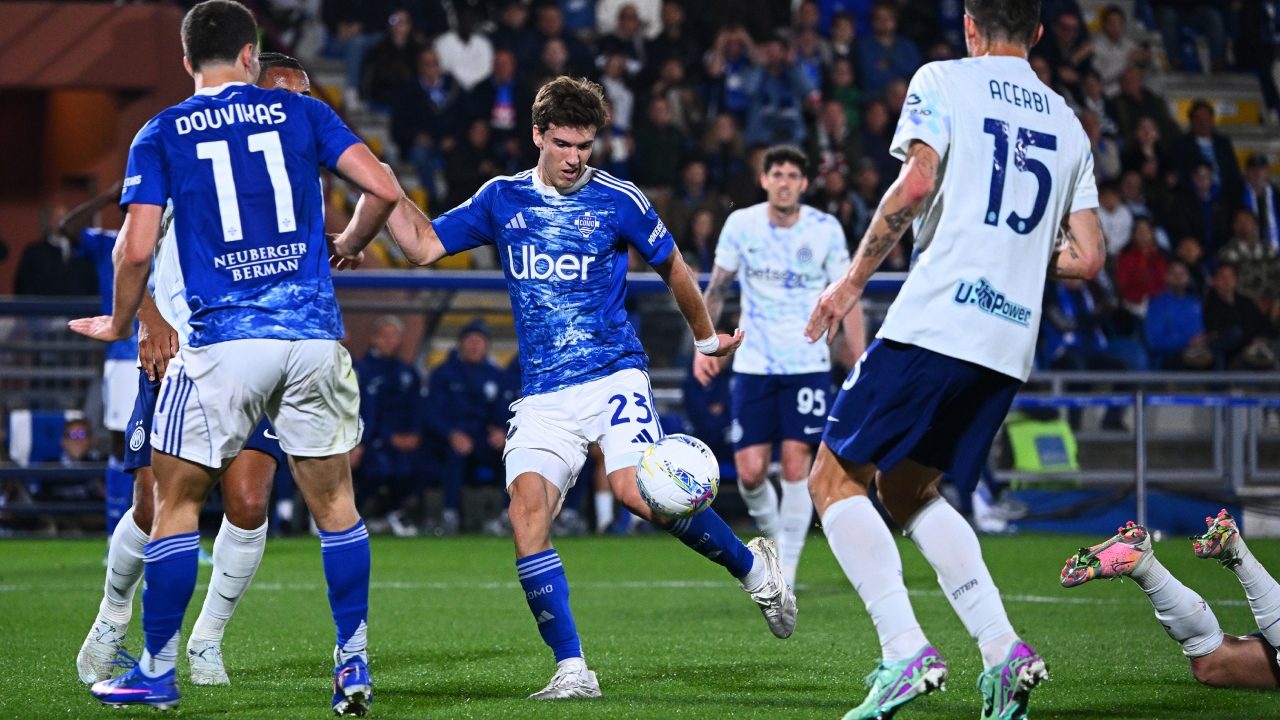 Un momento della partita tra Como e Inter.
