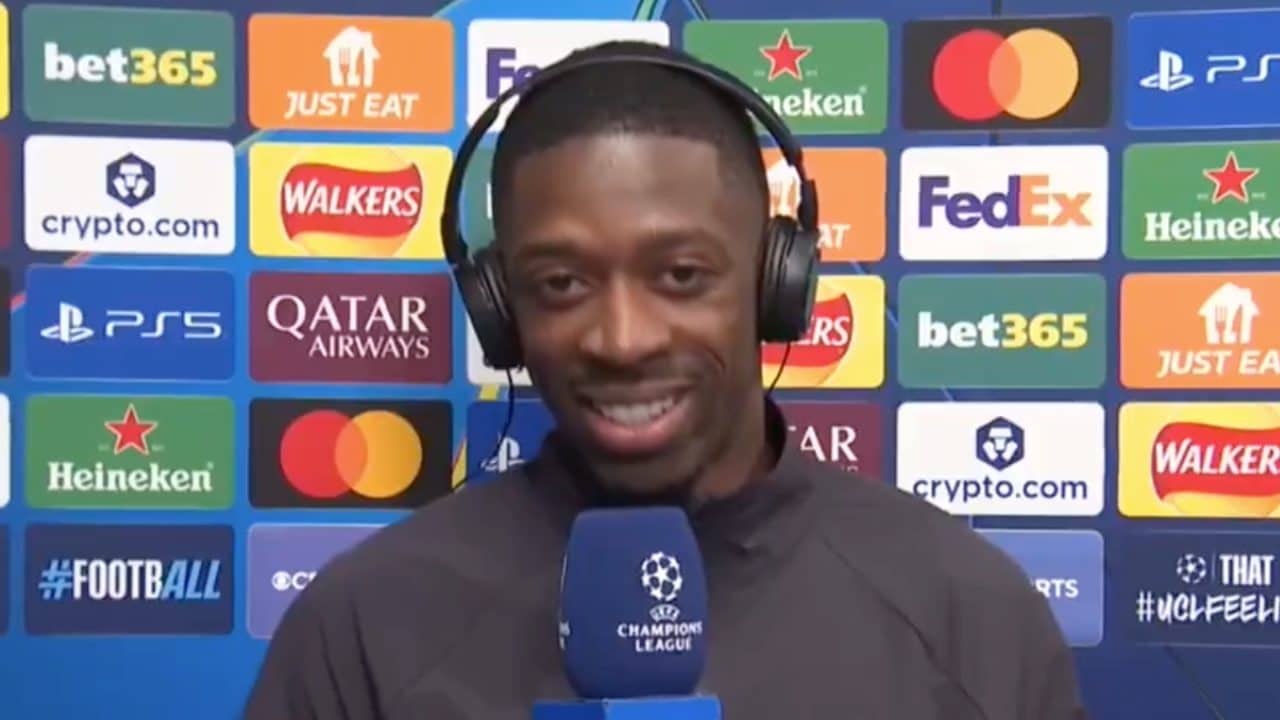 Dembélé schietto durante l'intervista post Champions: "Thierry, aiutami. Il mio inglese è pessimo"