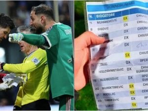 Donnarumma e la lite con Vasilj durante i rigori di Bosnia-Italia per il “furto” del bigliettino
