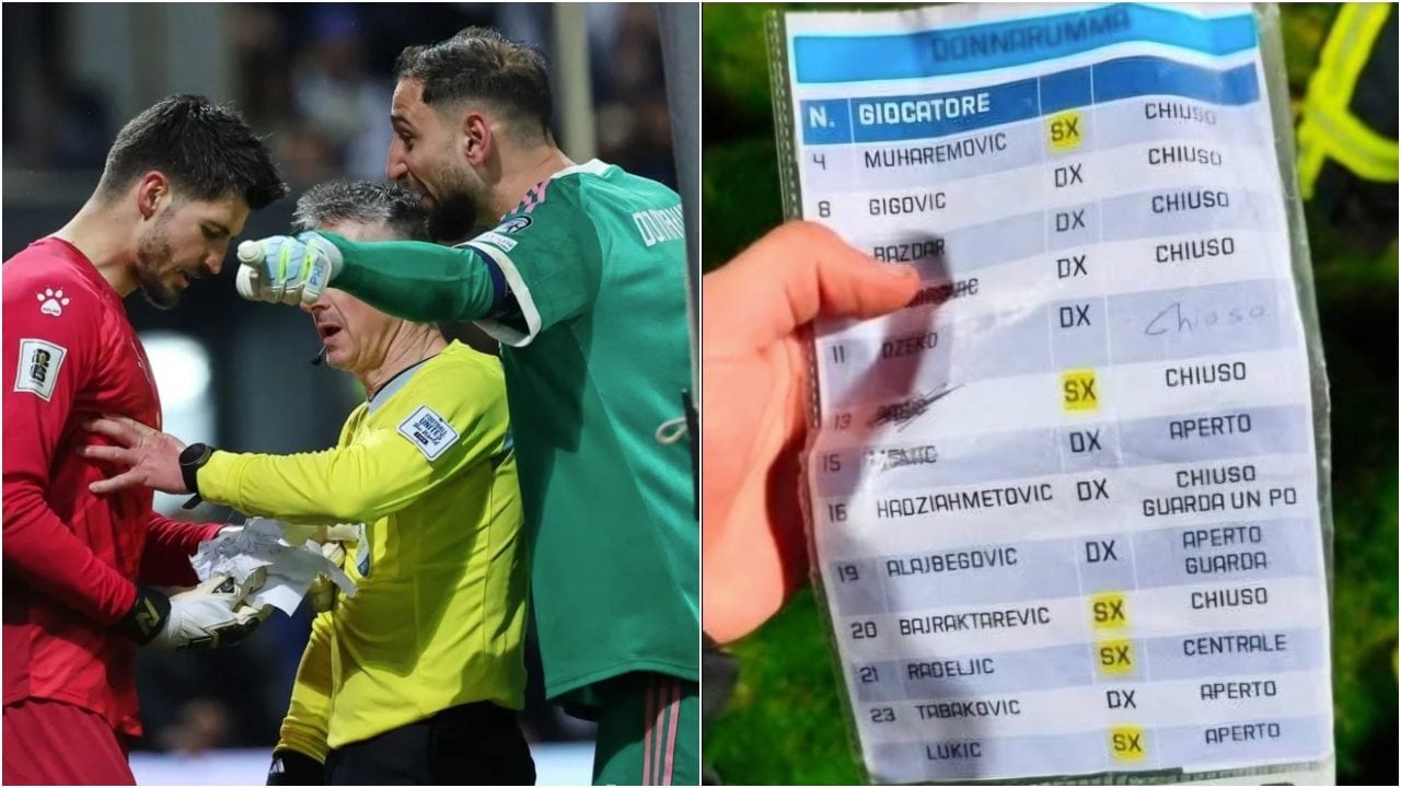 Donnarumma e la lite con Vasilj durante i rigori di Bosnia-Italia per il "furto" del bigliettino