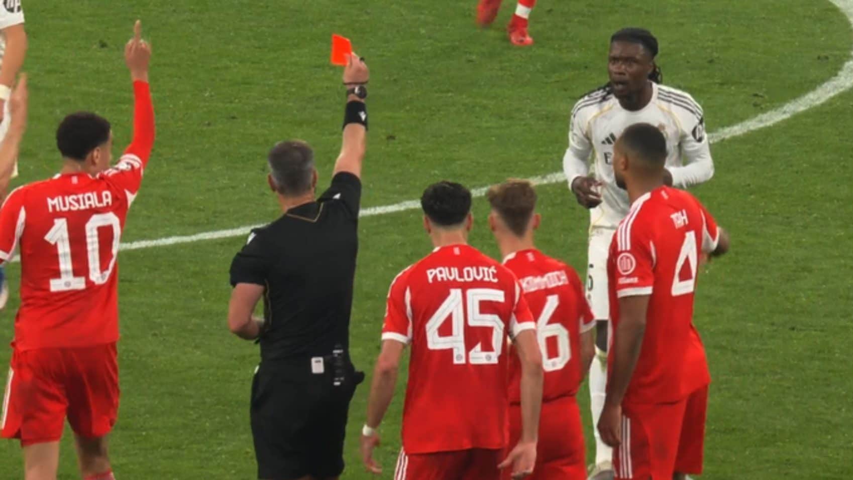 L'espulsione di Camavinga cambia Bayern-Real: dubbi per la reazione dell'arbitro Vincic dopo il giallo