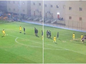 Il figlio di Cristiano Ronaldo ha un piede morbidissimo: pennella una punizione nel sette e fa tripletta