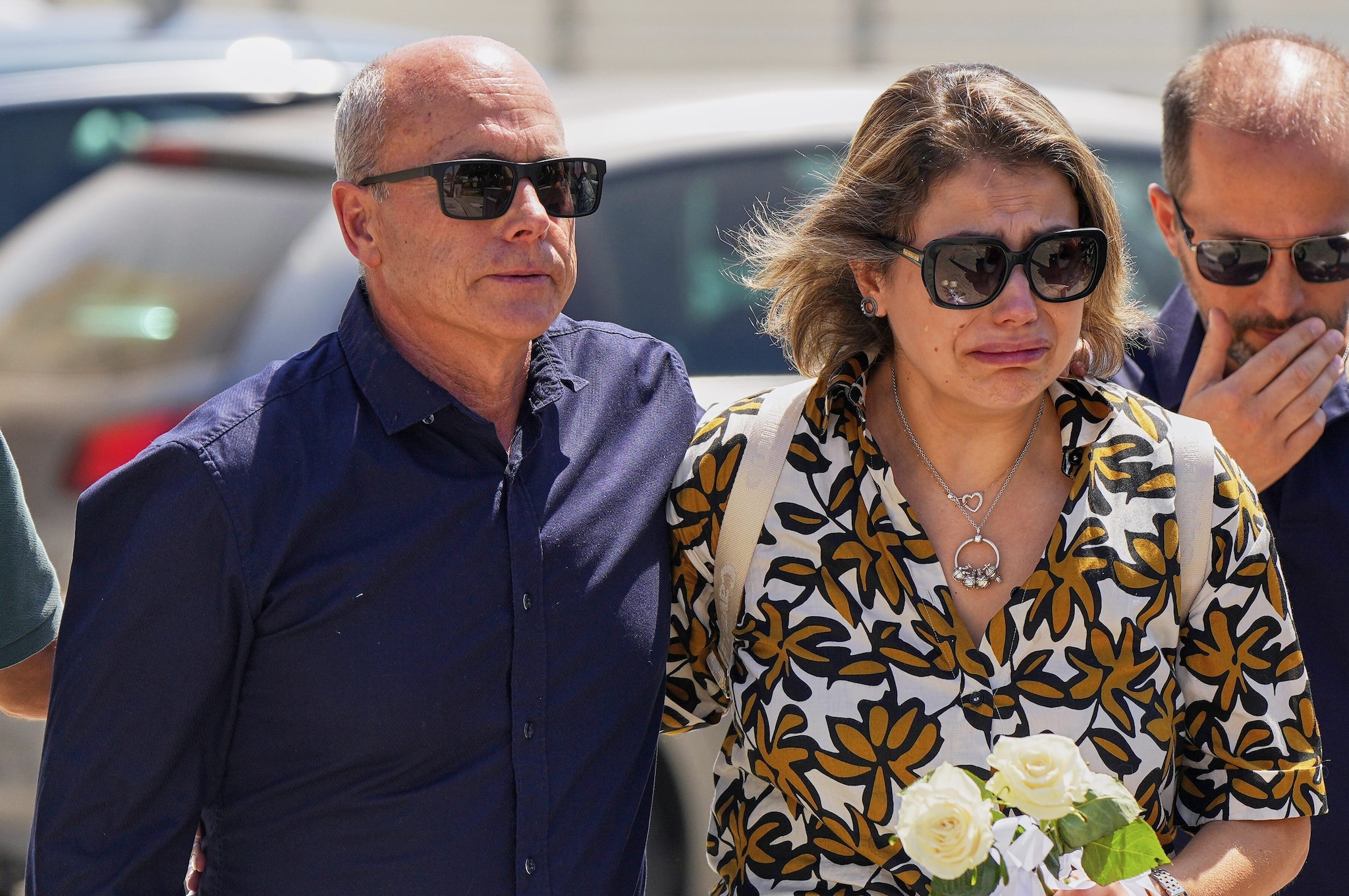 I genitori di Diogo Jota e André Silva alla veglia funebre