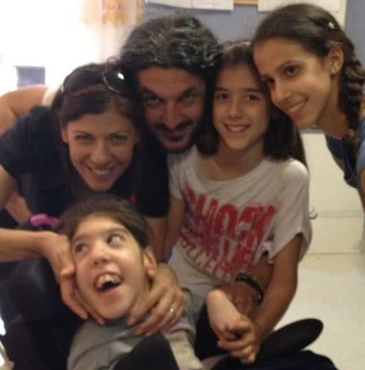 Felice Centofanti con la figlia Giorgia e la sua famiglia
