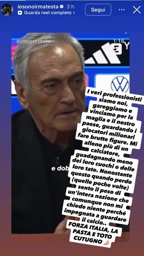 Le parole della pugile Irma Testa che su Instagram ha commentato le dichiarazioni di Gravina.