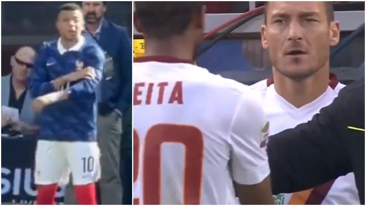 Mbappé pretende la fascia di capitano al cambio, Totti faceva l'opposto: il video di Francesco spopola