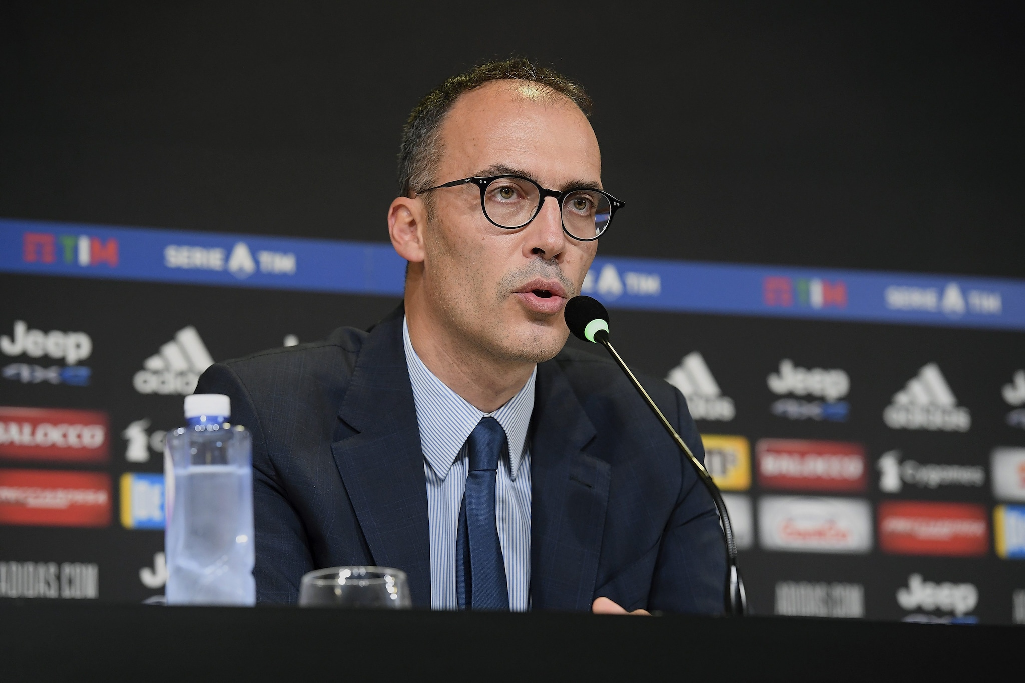 Luca Stefanini in conferenza con la Juventus.