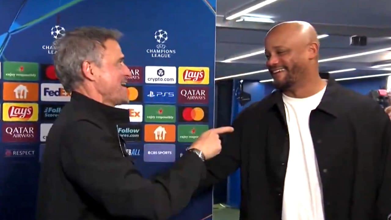 Luis Enrique e la divertita domanda a Kompany dopo il 5-4 in PSG-Bayern: "L'hai visto anche tu?"