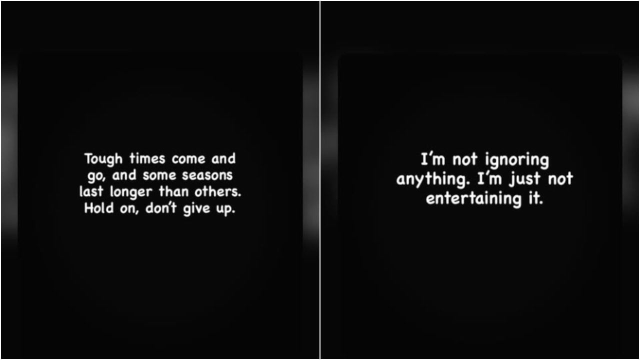 I messaggi condivisi da Lukaku nella sue storie su Instagram.